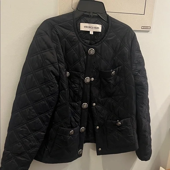 Veronica Beard Black Quilted Puffer Jacket - Picture 1 of 4